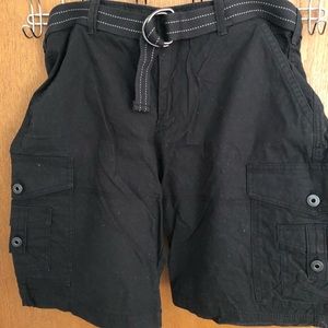 Express for men black cargo shorts w/ belt